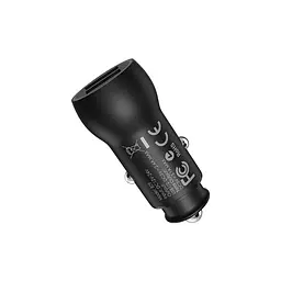 Автомобільний зарядний пристрій Borofone BZ9 Wise Black BZ9B