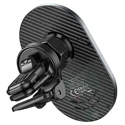 Тримач в машину з бездротовим ЗП Hoco CA91 Magic Magnetic сірий (34262) - мініатюра 4