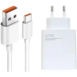 Зарядний пристрій DK Mi Turbo Charge 67W USB Power Adapter для Xiaomi плюс кабель(017091) white - мініатюра 2