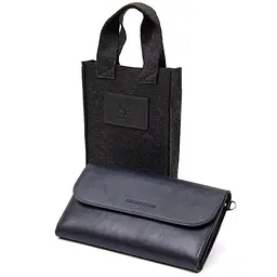 Стильний чоловічий клатч із натуральної шкіри Grande Pelle 11427 темно-синій - мініатюра 9