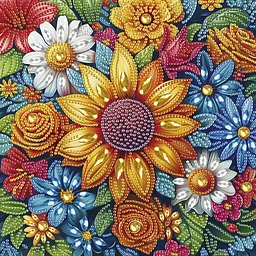 Алмазна мозаїка "Квіти" Brushme BH030 неповна викладка 25х25 см