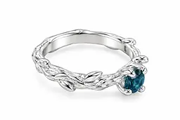 Золота каблучка «Гілочка» з топазом London Blue К-0848 15.5 - мініатюра 4