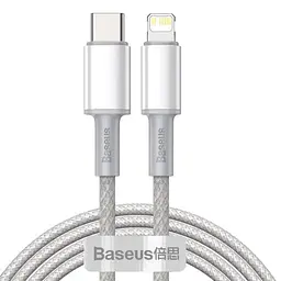 Кабель Baseus High Density Braided Fast Charging Data Cable Type-C to iP PD 20W 2m Білий