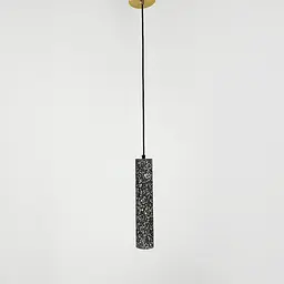 Підвіс Terrazzo Cylinder Long із сірим бетонним плафоном 30х6 см Line.F MJ 163-60*300 BK - мініатюра 2