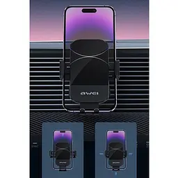 Тримач Awei X43 15W Car Holder Wireless Charger Black - мініатюра 5