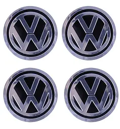 Наклейка на ковпак Volkswagen 90 мм чорний 4 шт
