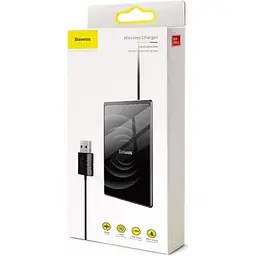 Бездротовий зарядний пристрій Baseus Wireless Charger Card Ultra Thin 15W WX01B-01 Black - мініатюра 2