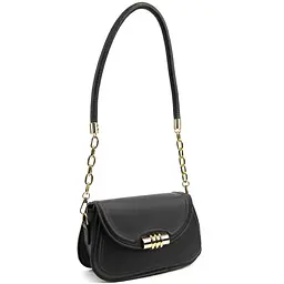 Сумочка через плече каркасна із клапаном Lilly P4-8420A чорна - мініатюра 10