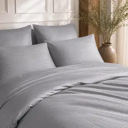 Постільна білизна LoveYouHome Євро страйп-сатин сiрий (ly32094) - мініатюра 4
