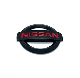 Емблема решітки задня для Nissan матова Чорна 88х75 мм Пластик на скотчі (Завод) - мініатюра 3