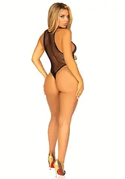 Leg Avenue Net snap crotch tank bodysuit OS Black One size - мініатюра 8