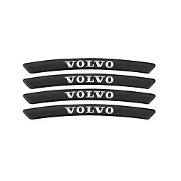 Емблема обода колеса Volvo 4 шт Алюміній наклейка на диски на скотчі Чорні