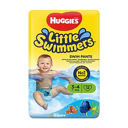 Підгузки Huggies Little Swimmer 3-4 (7-15 кг) 12 шт (36000183399) - мініатюра 2