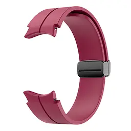 Ремінець для Samsung Galaxy Watch 6 40mm 6 44mm - темно-червоний ширина кріплення 20мм силікон Watchbands Cls-black (W33-9W432432) - мініатюра 4