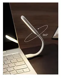 USB LED лампа CUKTECH (ZMI) LED 2 AL003 для ноутбука Power Bank портативна світлодіодна 5 режимів гнучка Black - мініатюра 8