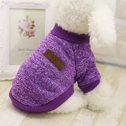 Кофта для собак та котів EcoToys Purple XS ряба фіолетова A: 20 см B: 31 см C: 19 см 7092 - мініатюра 8