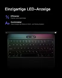 Клавіатура Inateck Magic Keyboard для iPad Pro 11 2024 M4 з клавіатурою, швидке заряджання 30 хвилин, світлодіодний дисплей Smart - мініатюра 3