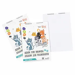 Альбом на спіралі для малювання Cats Selfies А4 100г/м2 30л ROSA Kids - мініатюра 3