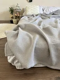 Покривало Zeintex Oslo бавовняне стьобане сіре 230х260 см - мініатюра 3