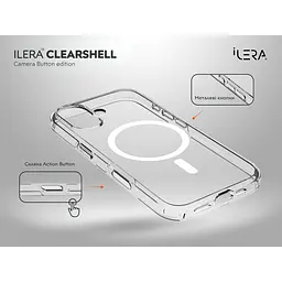 Чохол iLera ClearShell Camera Button with MagSafe для Apple iPhone 17 Transparent (ILHsCLCaB17) [150425] - мініатюра 3