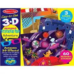 Набір для творчості Melissa & Doug Багаторазові 3D-наліпки з окулярами Пригоди (MD9375)