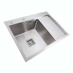 Кухонна мийка Platinum Handmade PVD L з нержавіючої сталі 3 мм прямокутна 65x50x23 см (000037029) - мініатюра 2