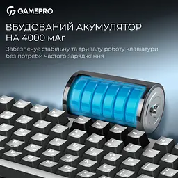 Клавіатура GamePro Asgard Ragnar Keychron Super Red Switch Wireless/Bluetooth/USB Black бездротова (MK285BK) - мініатюра 5