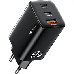 Мережевий зарядний пристрій Usams CC265 GaN 67W Black [164539] - мініатюра 2
