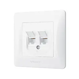 Комп'ютерна розетка Videx BINERA CAT6+CAT6 (VF-BNSK2PC6-W) - мініатюра 2