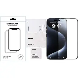 Захисне скло BeCover для Apple iPhone 16 Plus Black (712123) - мініатюра 2