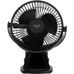 Вентилятор AdlerAD 7342 чорний настільний/ аккумуляторний/ 5Вт/ D=15.5см/ USB-C/ чорний