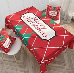 Скатертина новорічна червона Merry Christmas 100х160 см ZB002-3
