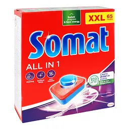 Таблетки для миття посуду у посудомийній машині Somat All in one, 65 таблеток - мініатюра 6