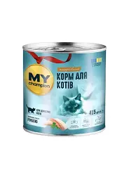 Вологий корм My Champion д/дорослих котів, шмат.в желе з рибою 415г