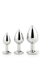 Набір анальних пробок Dream Toys Gleaming Love Silver Plug Set - мініатюра 3