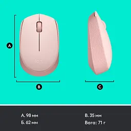Миша комп'ютерна M171 Wireless Mouse, Rose (910-006865) Logitech teh0022046 - мініатюра 6