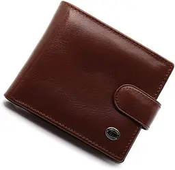 Коричневе чоловіче портмоне з натуральної шкіри з фіксацією ST Leather ST103 9,5 см