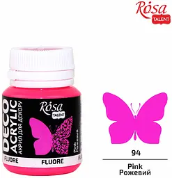 Фарба акрилова Рожева (94) флуоресцентна 20 мл ROSA Talent (4823098512806)