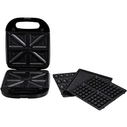 Мультимейкер Liberton LSM-5107, Black/Silver, 1400W, 4в1 гриль, трикутні сендвічі 4шт, бельгійські вафлі 2шт, горішки 12шт, антипригарне покриття, індикатор живлення та готовності, автоматичний контроль температури - мініатюра 6