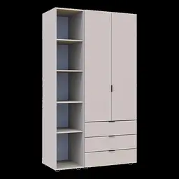 Розпашна Шафа для одягу Doros Гелар з Етажеркою Кашемір 2 ДСП 115.7х49.5х203.4 (80737643) - мініатюра 5