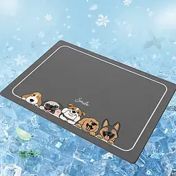 Літня охолодна підстилка для собак Derby Ice Silk Summer Pet Cooling Mat Dogs Smile 85х120 см