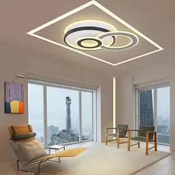 Світильник стельовий Miorro LED Erba з пультом ДУ та APP 96W 520х430х80мм чорний/білий (51-313-009) - мініатюра 6