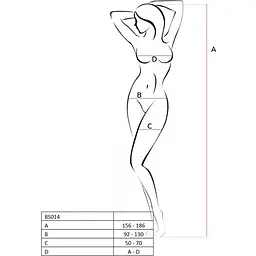 Бодістокінг Passion BS014 White, комбінезон, велика сітка - мініатюра 4