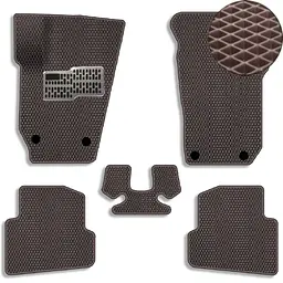 3D EVA Килимки в салон для Skoda Fabia 2007-2014 З підп'ятником Коричневі 5 шт