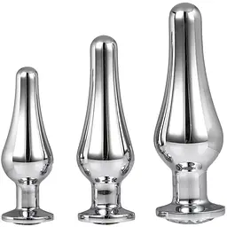 Набір анальних пробок конічної форми Dream Toys DT21874 Gleaming Love Pleasure Set Silver