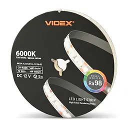 Светодиодная лента Videx DC12V 60W 5M 6000K Ra98 IP20 5м (VL-LST28144-12126-B5)