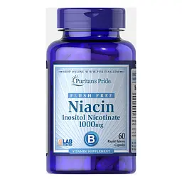 Ниацин инозитол никотинат Flush Free Niacin Inositol Niccotinate 1000 мг 60 капсул