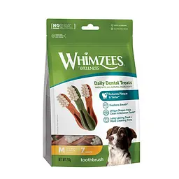 Натуральні ласощі для зубів собак WHIMZEES Dental Treats Toothbrush M 7 шт.