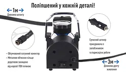 Автомобільний компресор Vitol 150psi 10Amp 37л R13-R16 прикурювач (K-30) - мініатюра 6