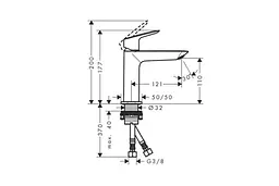 Змішувач для умивальника Hansgrohe Logis Fine з д/к push-open matt black 71252670 - мініатюра 4